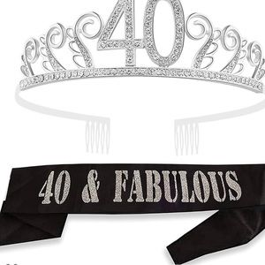 NWT 40th birthday crown and sash.